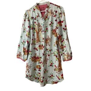 Nick & Nora Sock Monkey & Apple Picking Theme Small Sleep Shirt